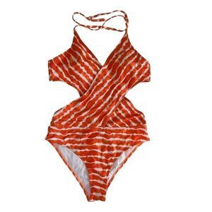 NWT Halter Cutout Tie-Dye One-piece Swimsuit Medium